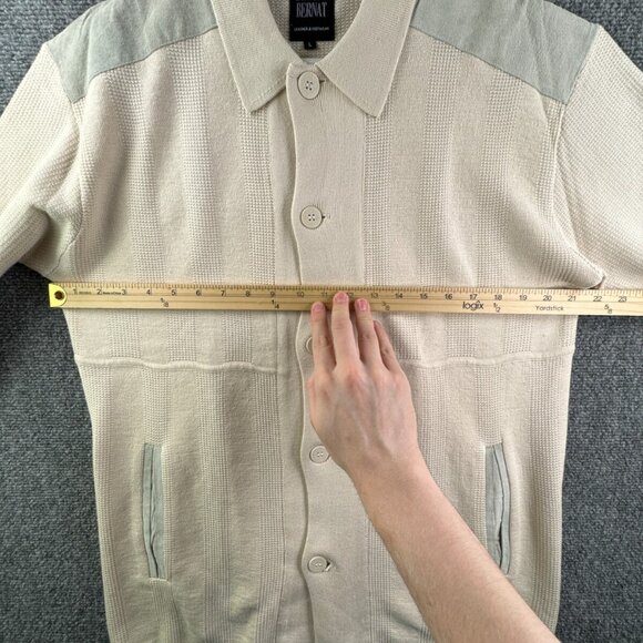 Pedro Bernardo Leather Knitwear Sweater Cardigan Women Large Ivory Button Up - Picture 4 of 13